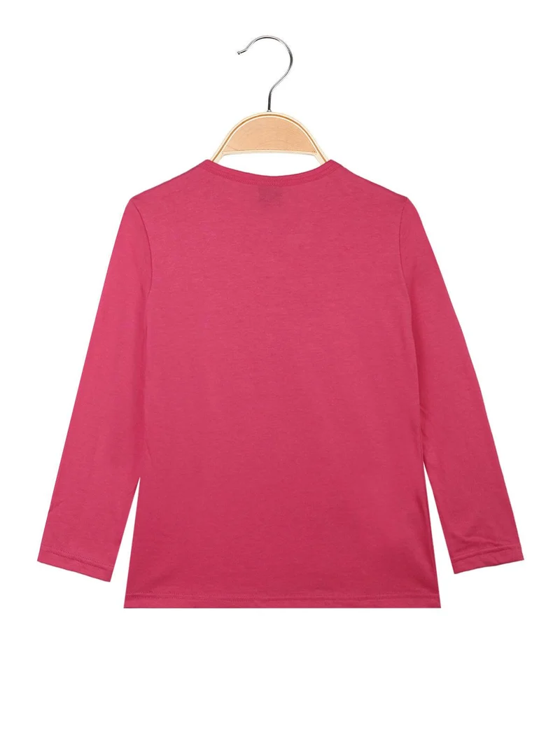 Maglietta Elsa da bambina a manica lunga - fucsia