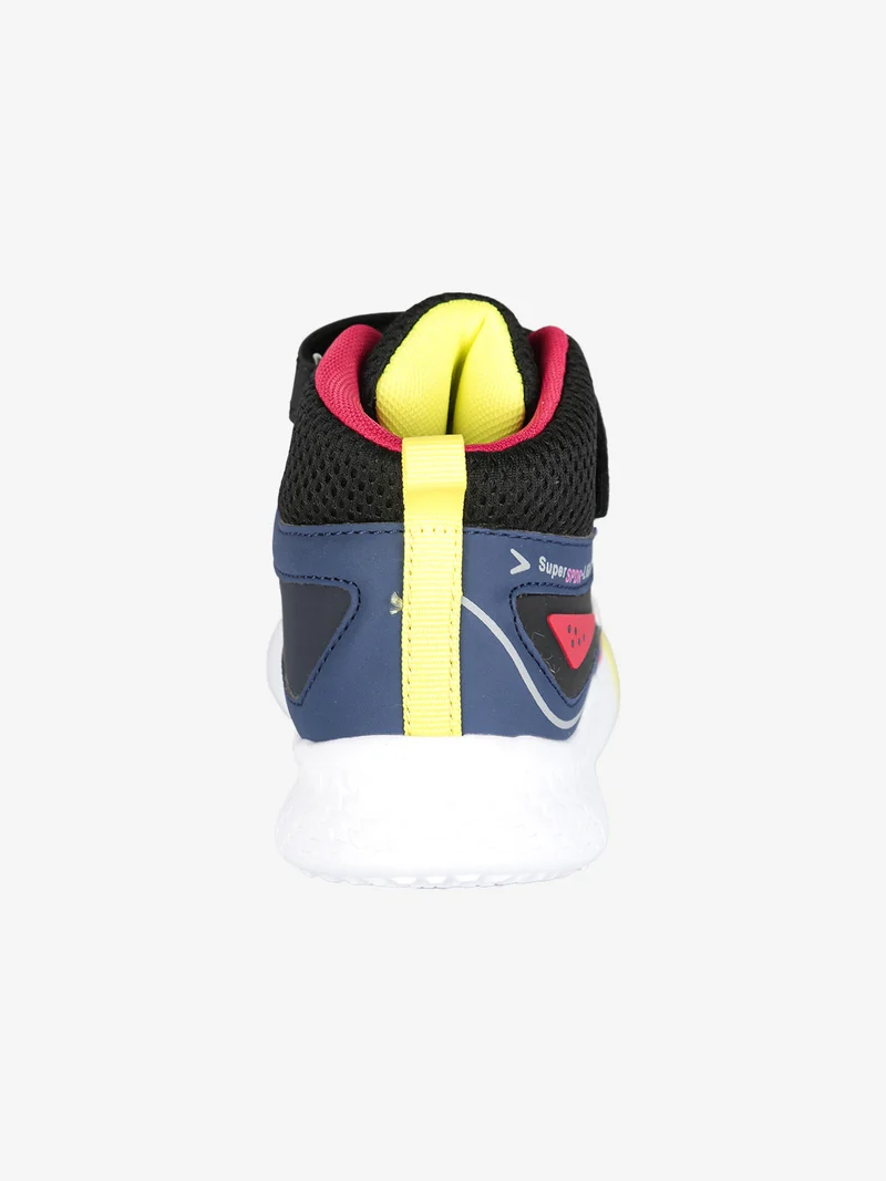 Sneakers alte da bambino con cinturino a strappo e luci - blu scuro
