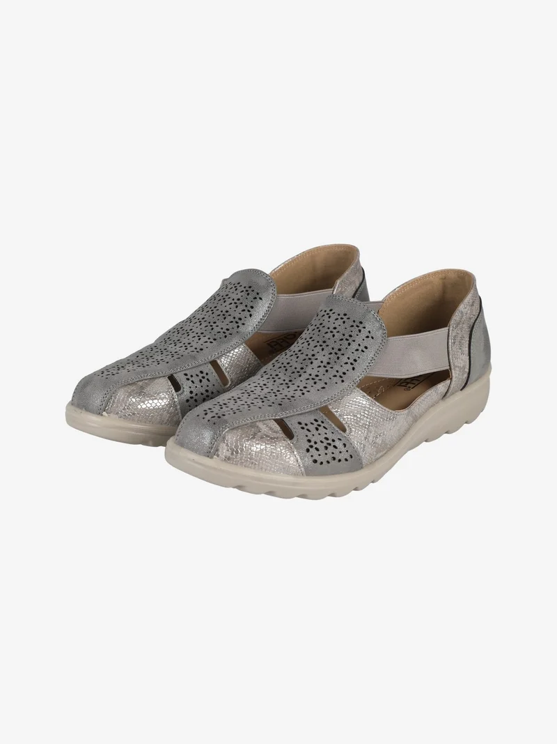 Scarpe slip on donna aperte - grigio