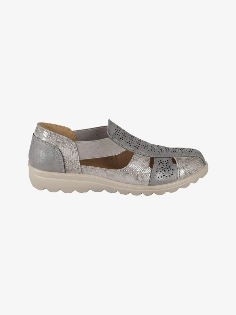 Scarpe slip on donna aperte - grigio