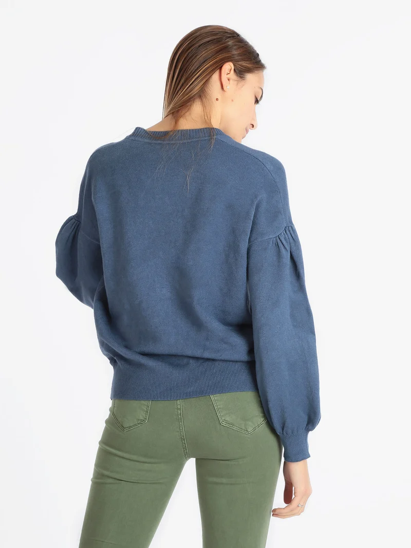 Cardigan donna modello oversize - blu