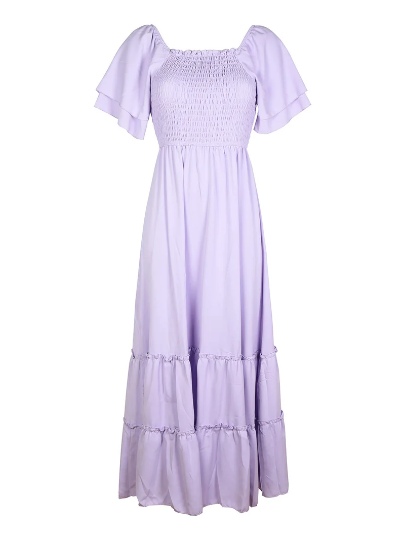 Abito lungo donna monocolore - lilla