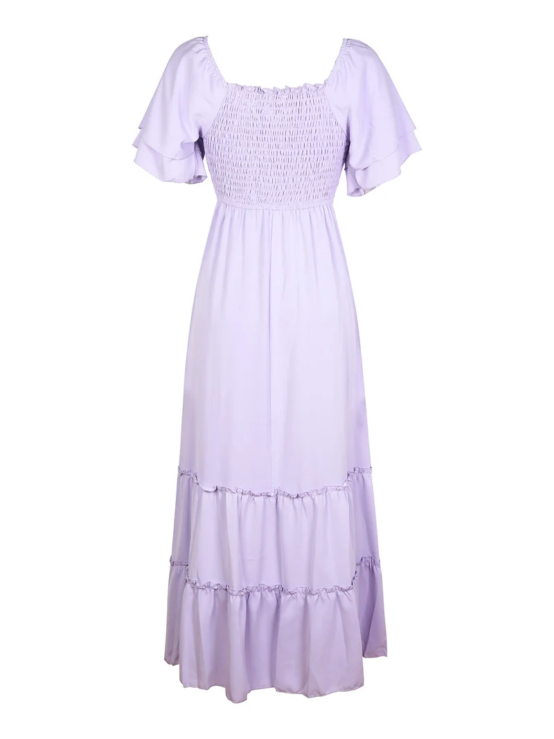 Abito lungo donna monocolore - lilla