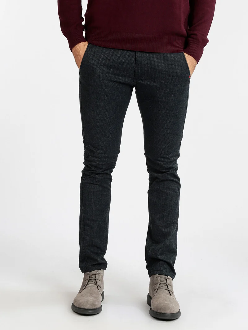 Pantaloni casual da uomo regular fit - blu scuro