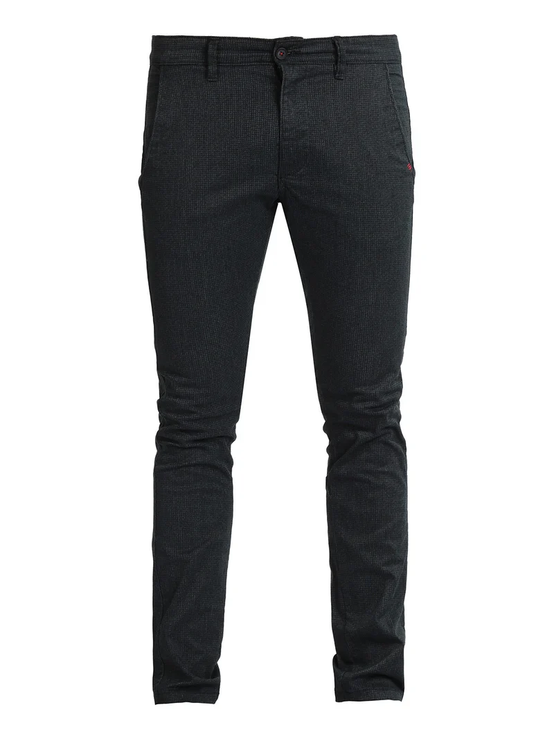 Pantaloni casual da uomo regular fit - blu scuro