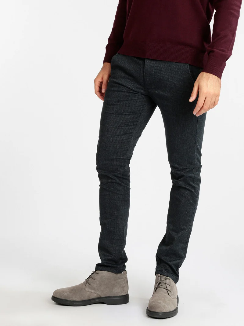Pantaloni casual da uomo regular fit - blu scuro