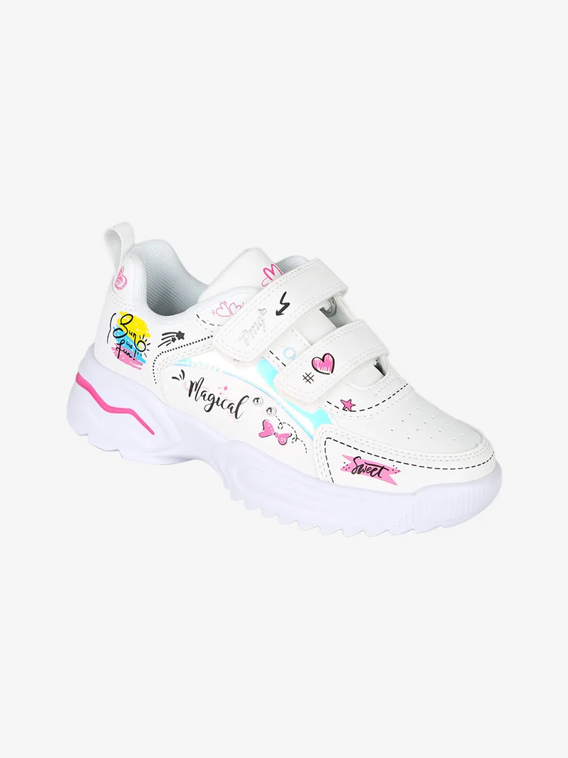 Sneakers da ragazza con strappi - bianco