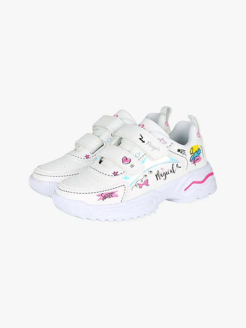 Sneakers da ragazza con strappi - bianco