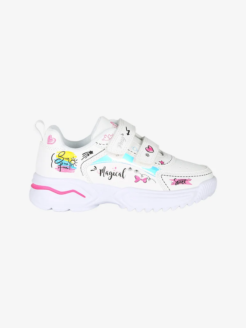 Sneakers da ragazza con strappi - bianco