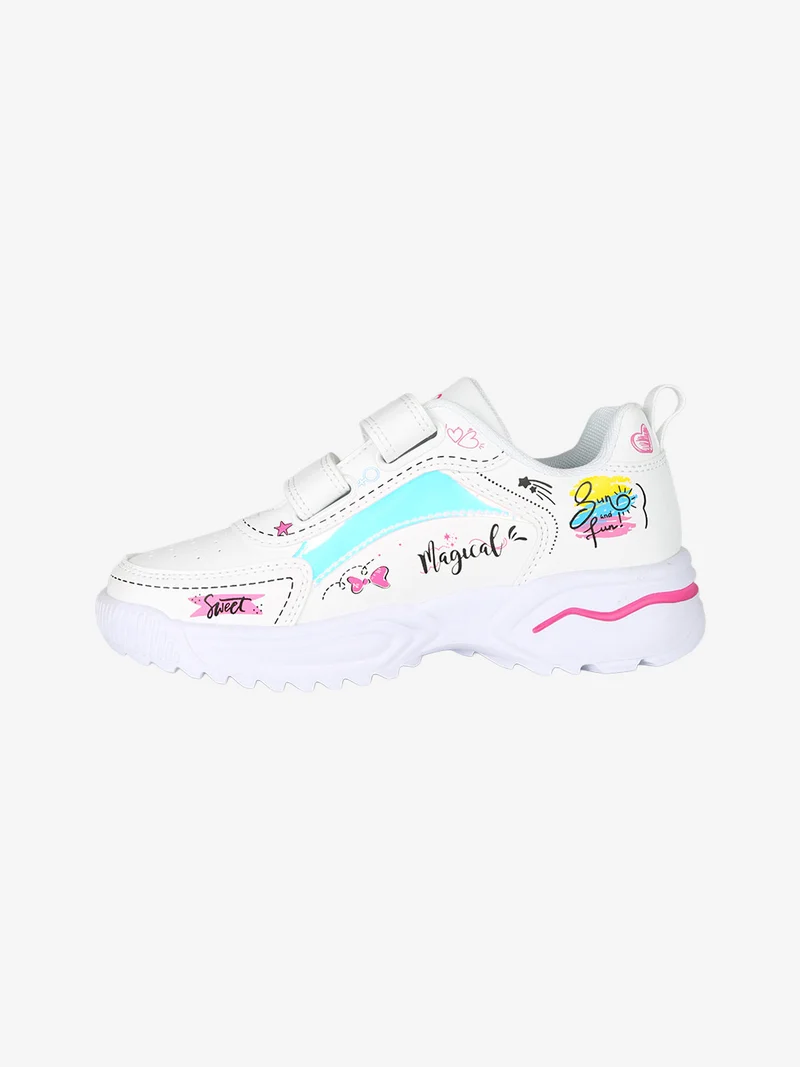 Sneakers da ragazza con strappi - bianco