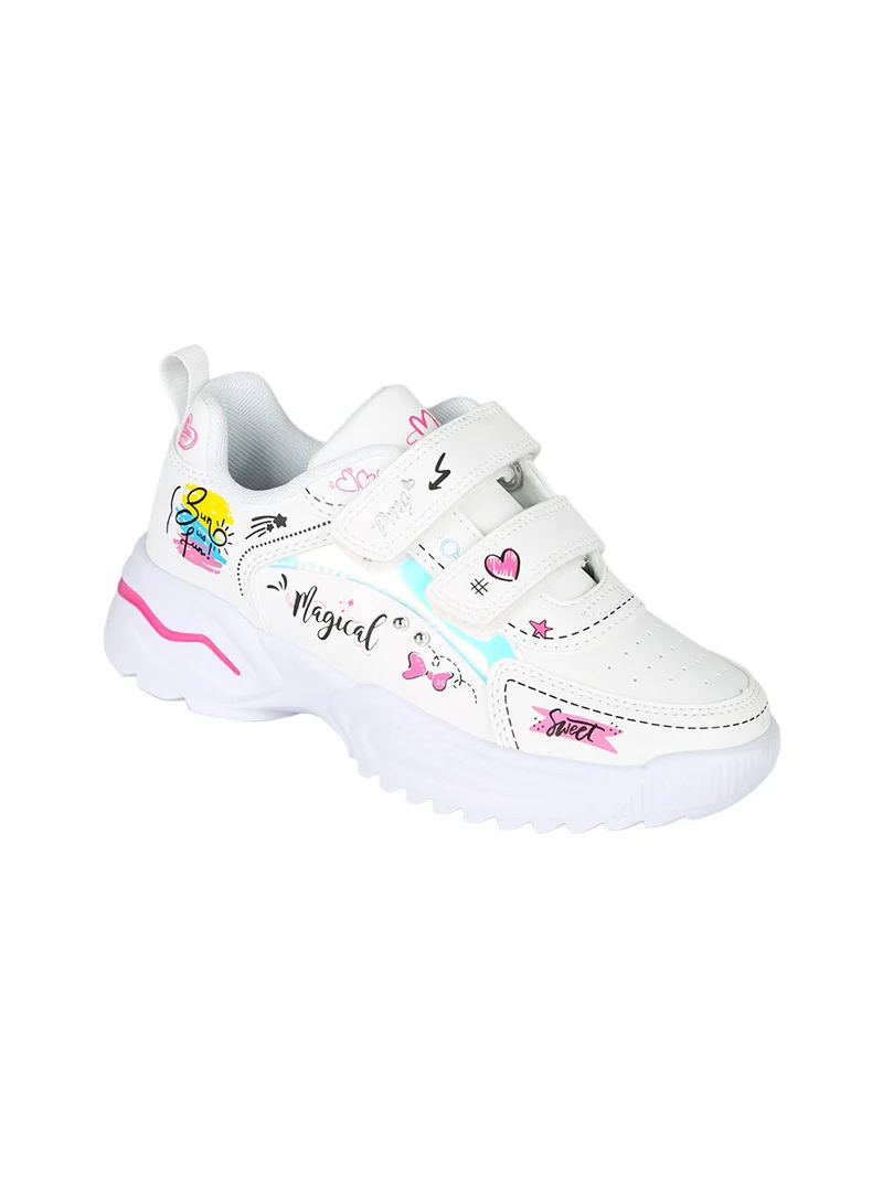 Sneakers da ragazza con strappi - bianco