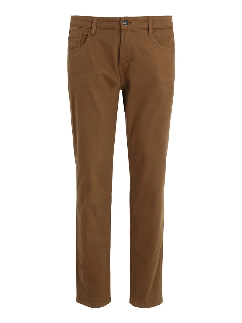 Pantaloni uomo slim fit modello jeans - cammello