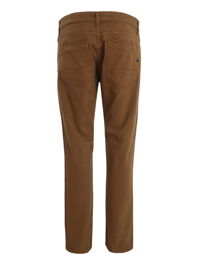 Pantaloni uomo slim fit modello jeans - cammello