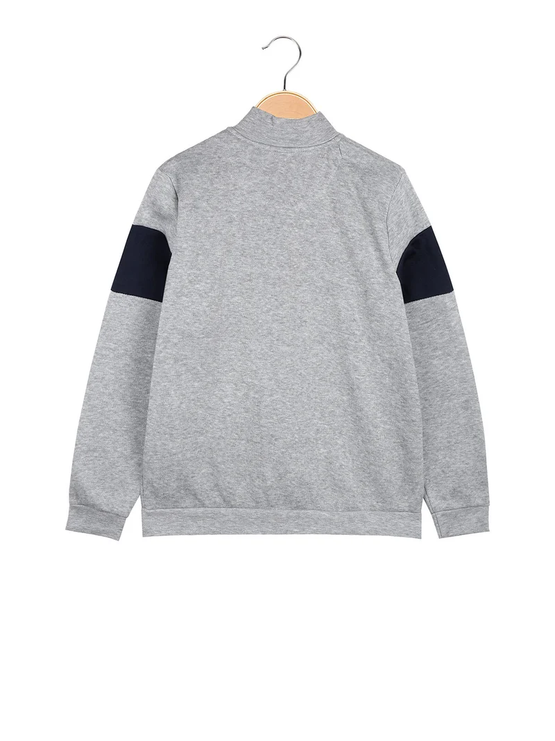 Felpa pesante da bambino full zip - grigio