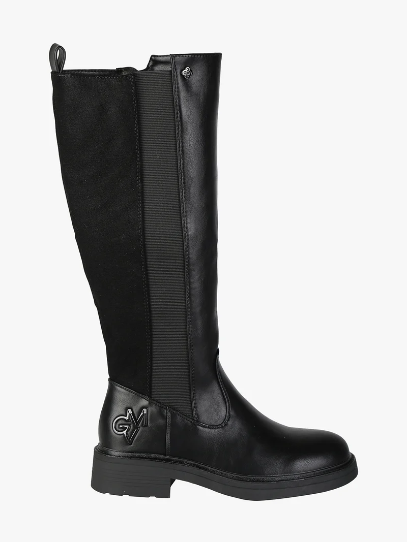 Stivali donna in ecopelle con zip - nero