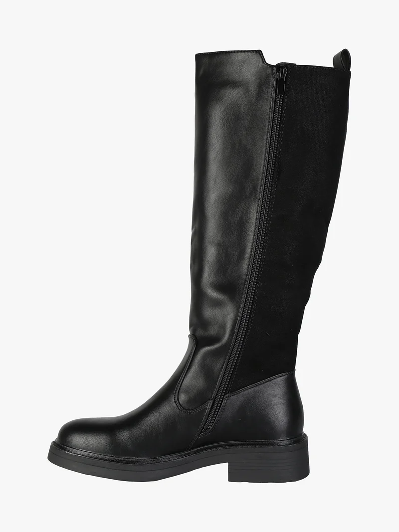 Stivali donna in ecopelle con zip - nero