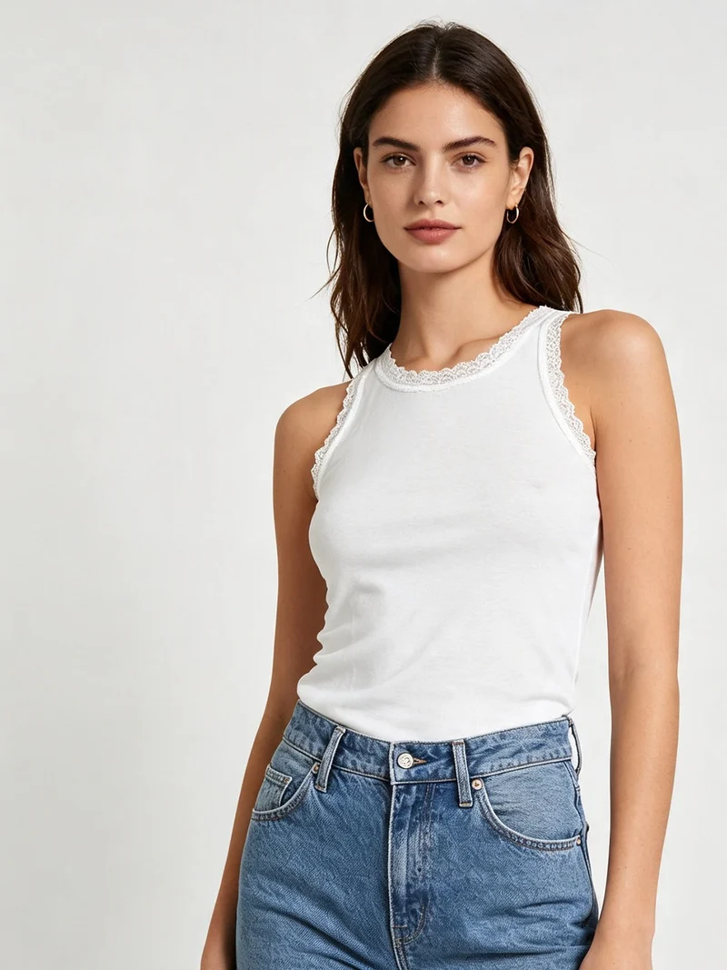 Canotta donna in cashmere ultra light - panna