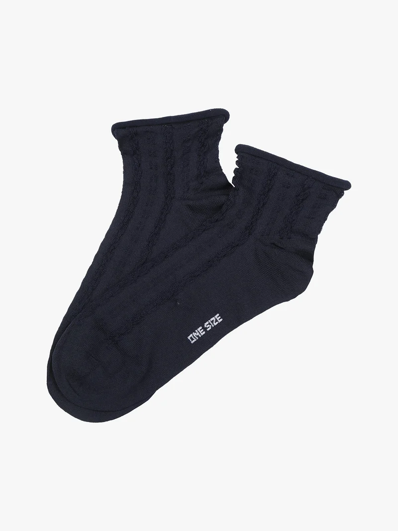 Calze corte da donna con ricami - blu scuro