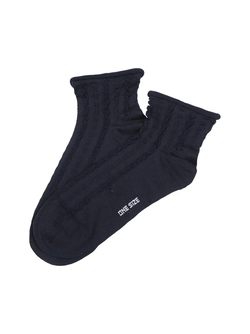 Calze corte da donna con ricami - blu scuro