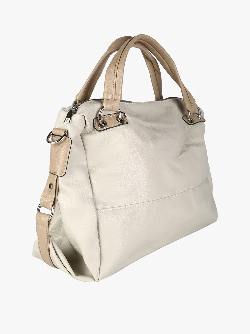 Borsa hobo da donna con doppi manici - beige