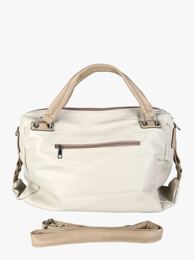 Borsa hobo da donna con doppi manici - beige