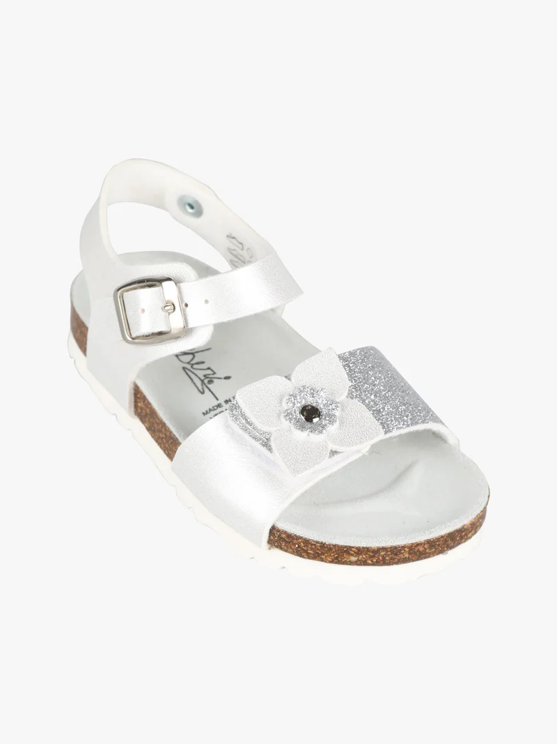 Sandali anatomici da bambina con glitter - bianco