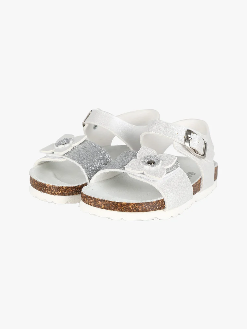 Sandali anatomici da bambina con glitter - bianco