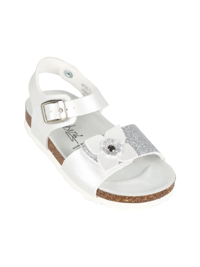 Sandali anatomici da bambina con glitter - bianco