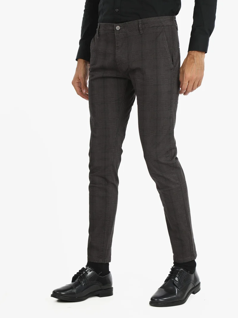 Pantaloni casual da uomo in cotone - grigio scuro
