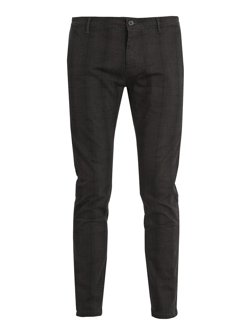 Pantaloni casual da uomo in cotone - grigio scuro