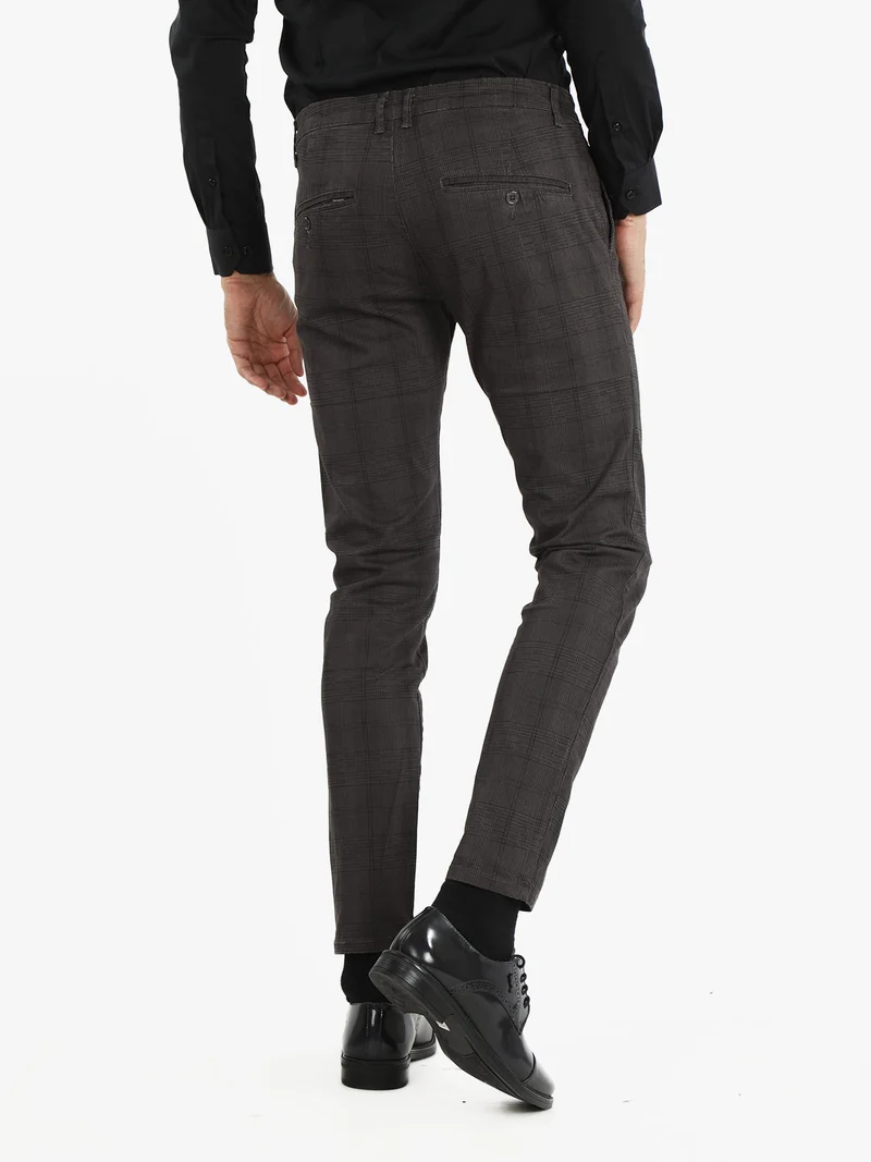 Pantaloni casual da uomo in cotone - grigio scuro