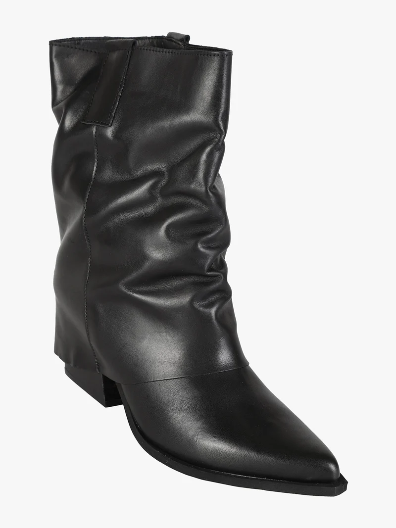 Stivaletti texani in pelle da donna - nero