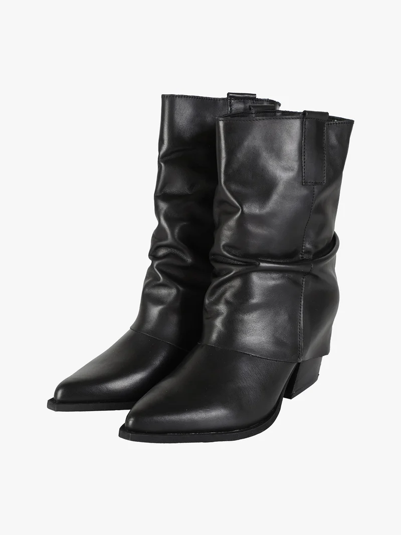 Stivaletti texani in pelle da donna - nero