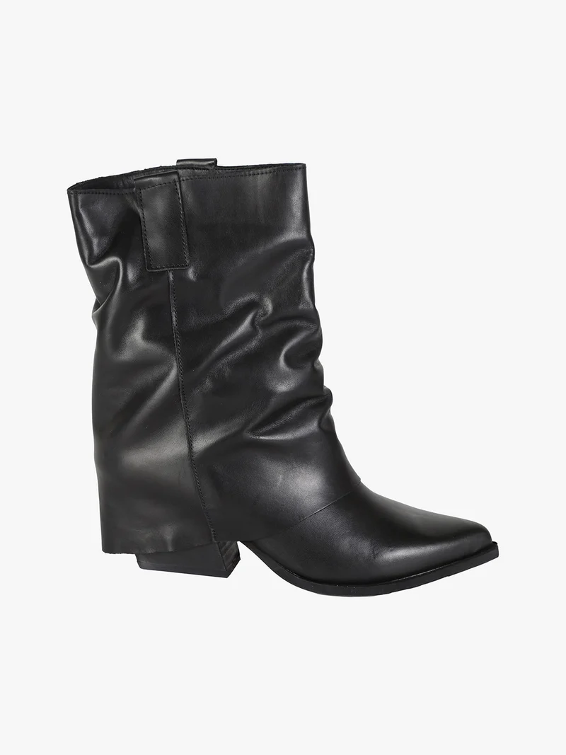 Stivaletti texani in pelle da donna - nero