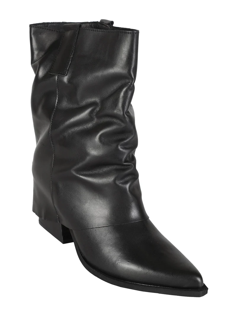 Stivaletti texani in pelle da donna - nero