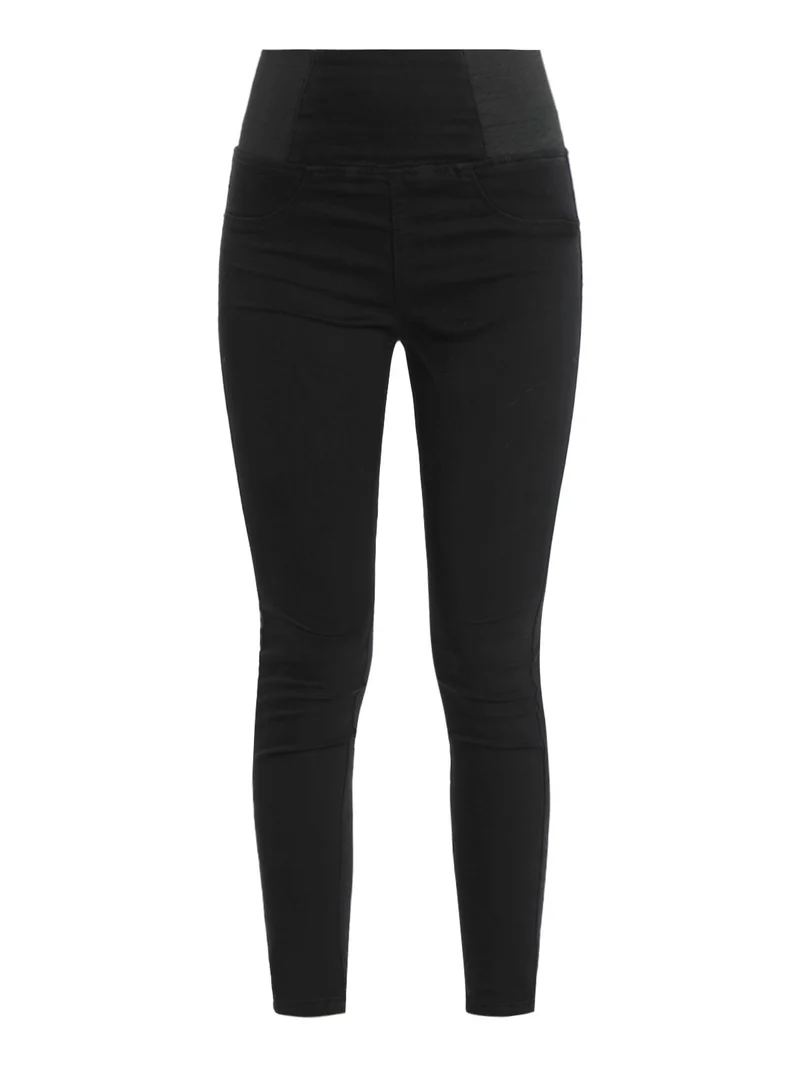 Pantaloni skinny da donna a vita elasticizzata - nero