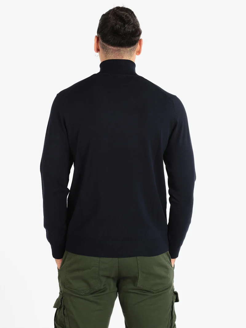 Pullover dolcevita da uomo - blu scuro