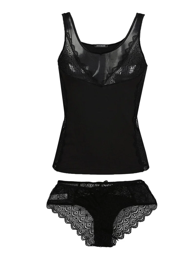 Coordinato intimo Top + culotte - nero