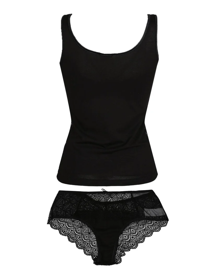 Coordinato intimo Top + culotte - nero