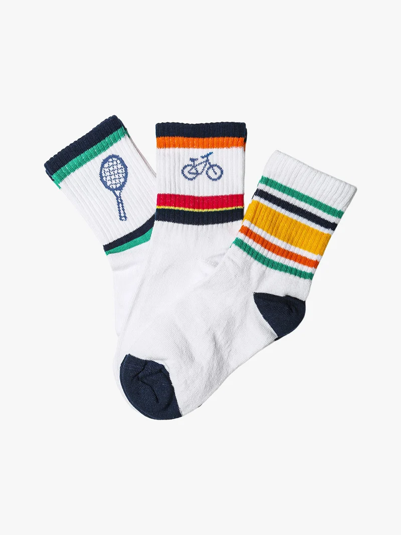 Confezione da 3 paia di calze tennis da bambino - bianco
