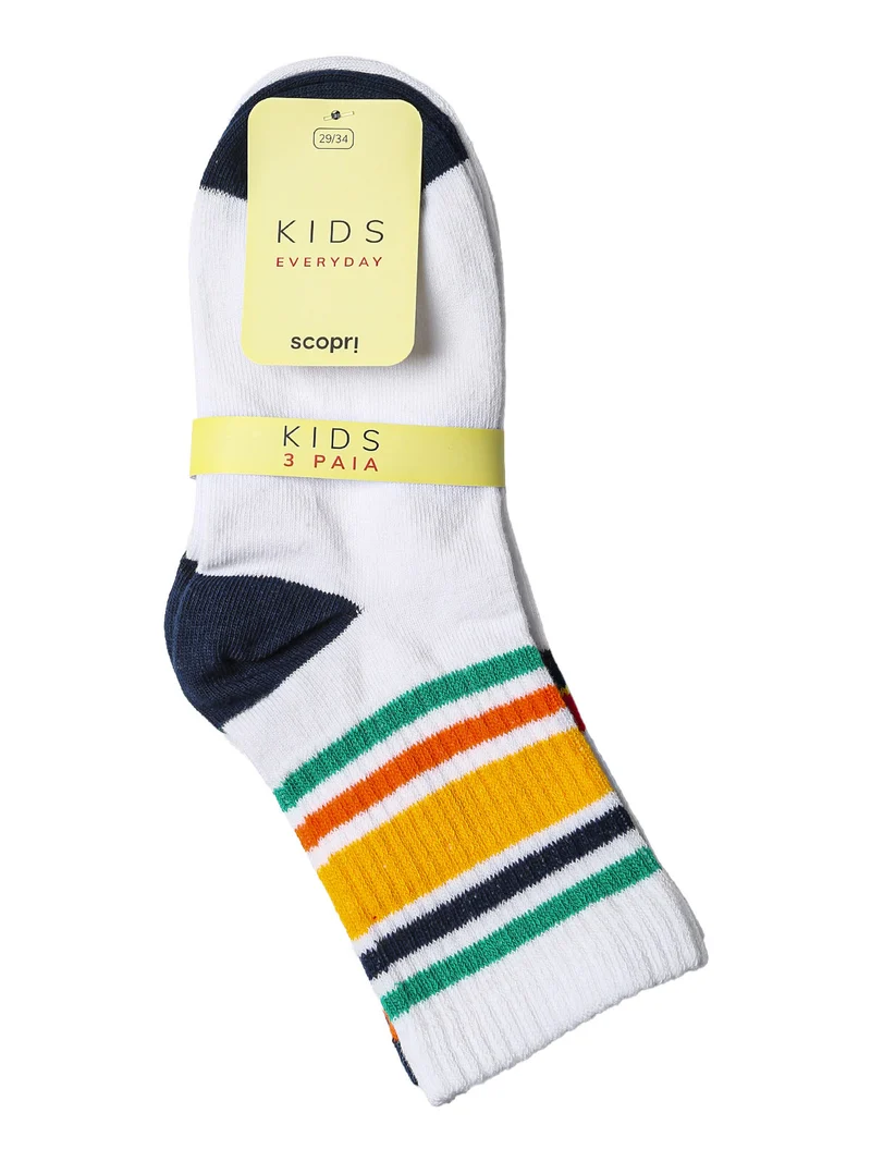 Confezione da 3 paia di calze tennis da bambino - bianco