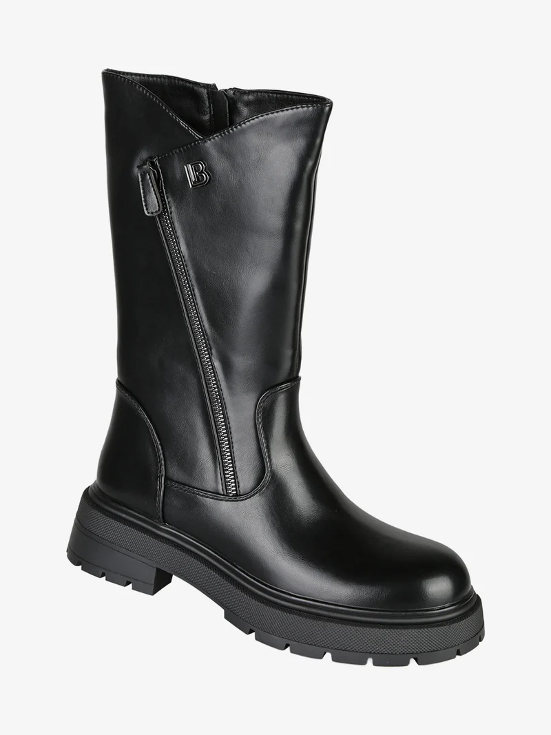 Stivaletti donna chunky con cerniere - nero