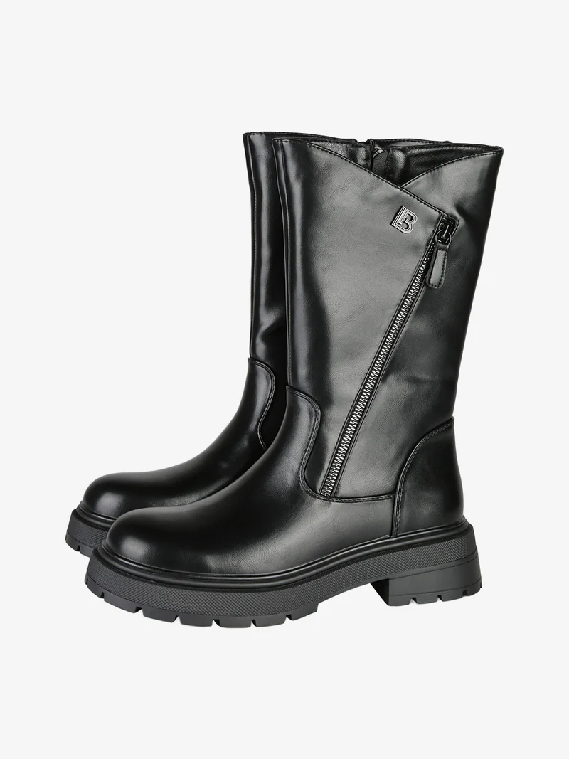 Stivaletti donna chunky con cerniere - nero