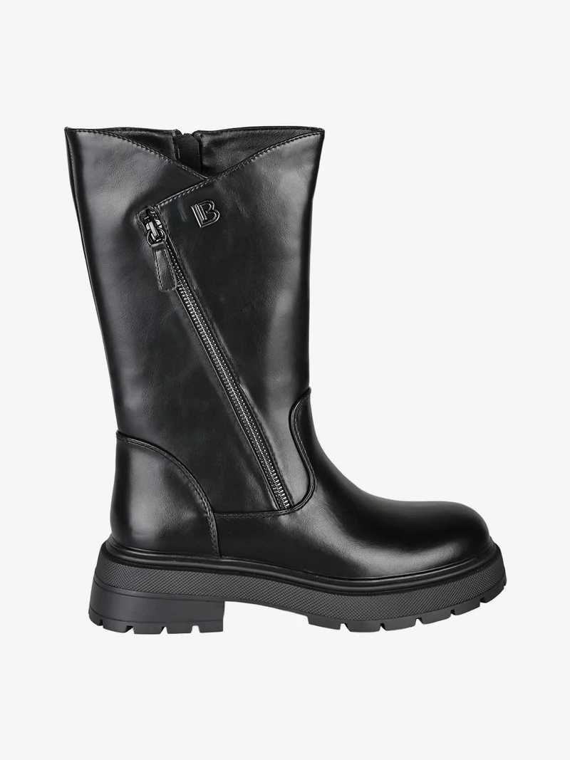 Stivaletti donna chunky con cerniere - nero