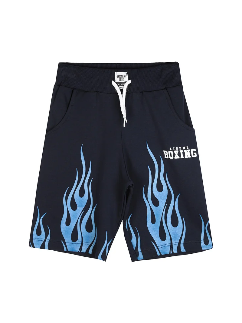 Bermuda sportivi da ragazzo con coulisse - blu scuro