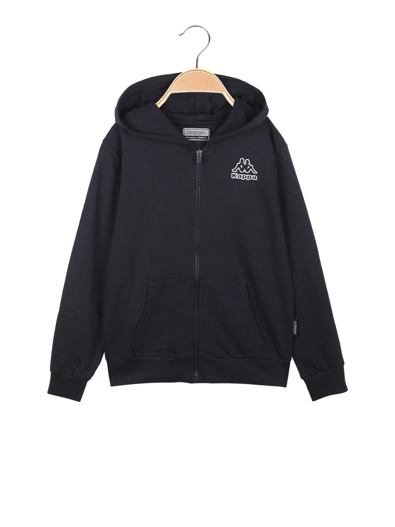 Felpa da bambino con cappuccio e zip - blu scuro