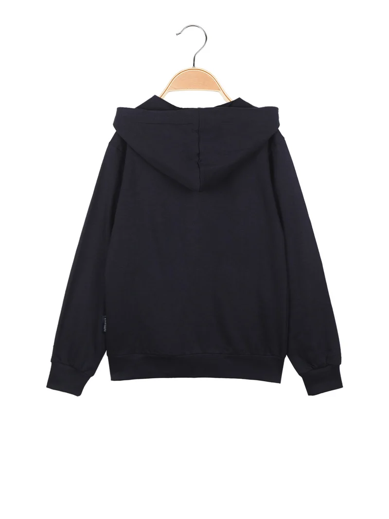 Felpa da bambino con cappuccio e zip - blu scuro