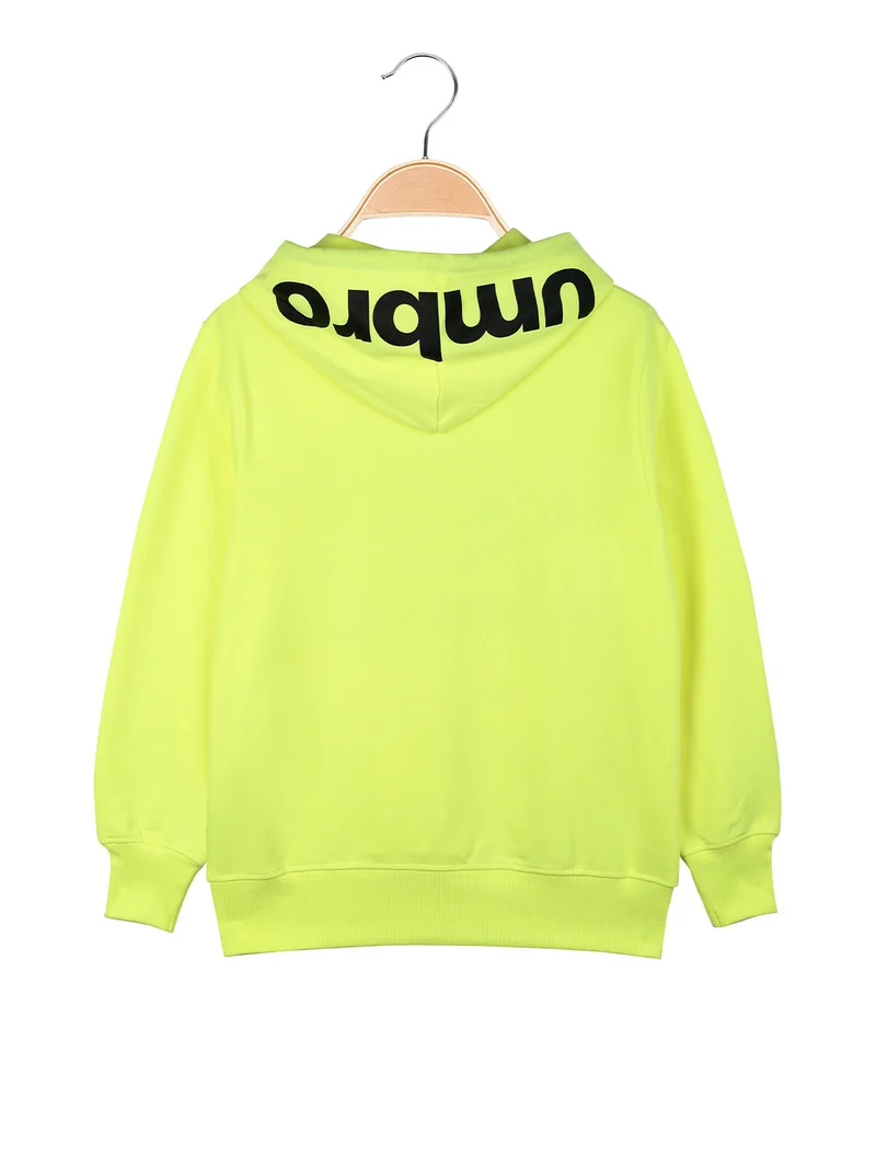 Felpa da ragazza con cappuccio - giallo
