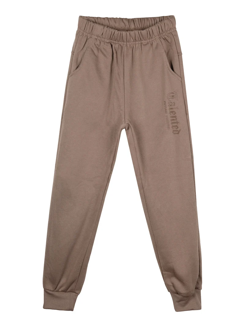 Completo 3 pezzi da bambino con cappuccio e zip - marrone