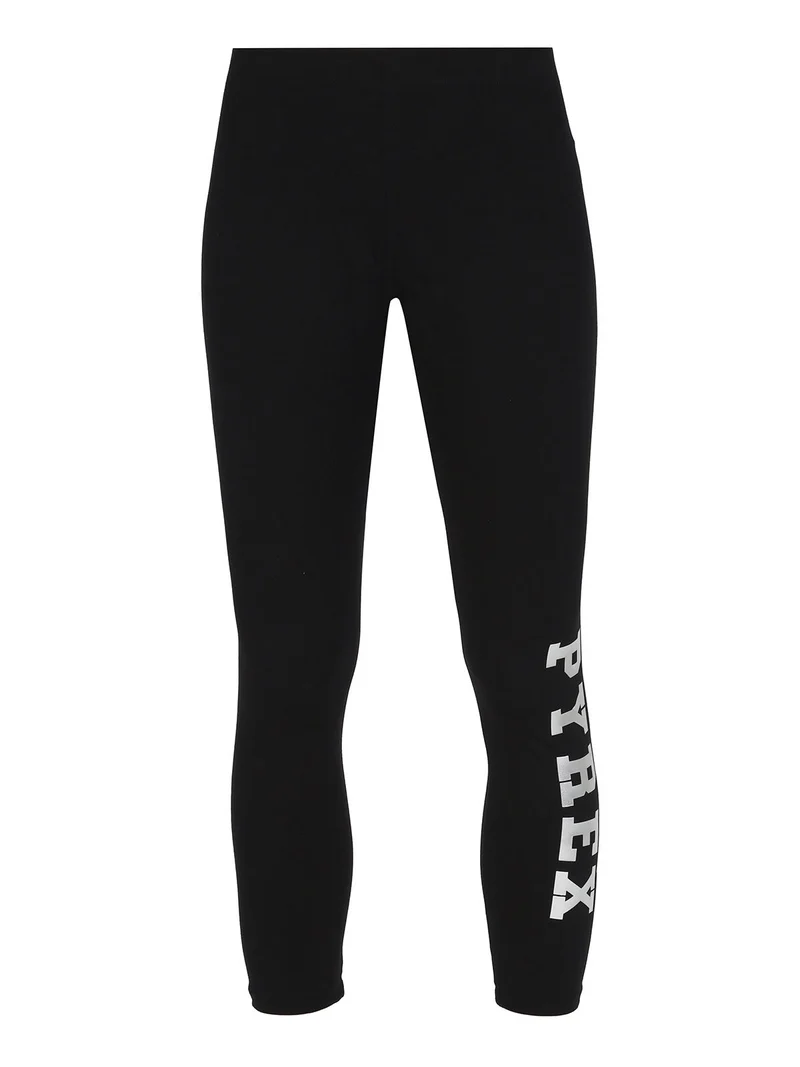 Leggings sportivi da donna con logo sul fondo - nero